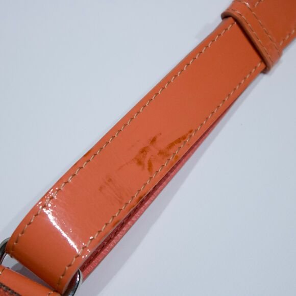 Brighton Charlie Pocket Crossbody Nylon Patent Leather Purse Peachy Pink 10x8x3 - Picture 16 of 16